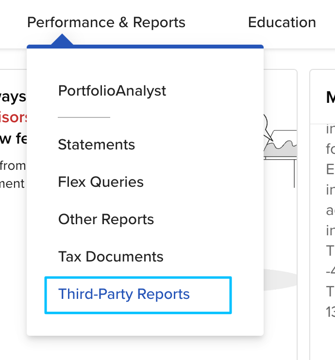 Go to Third-Party Reports from the Performance & Reports menu