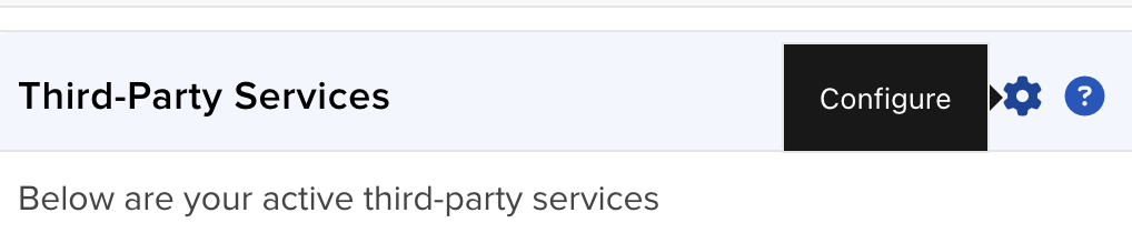 Go to Configure from Third-Party Services