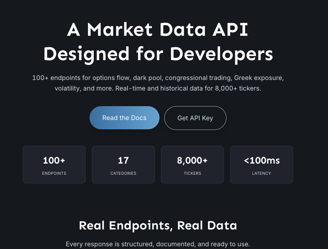 Market Data API for Developers | Options Flow, Dark Pool & Greeks ...